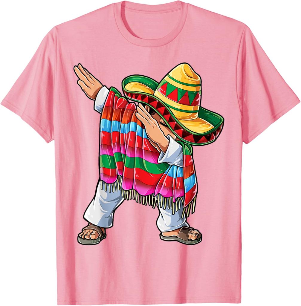 Попонка мексиканская даб Cinco de Mayo для мальчиков и девочек, унисекс, с коротким рукавом, сомбреро, футболка с дабом