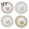 Washable Table Linens for Weddings Round Lace Placemat, 11 Inch Floral Doily, Sheer Mesh Coaster, Ornamental Covers Parties Decorative Elegant Doilies