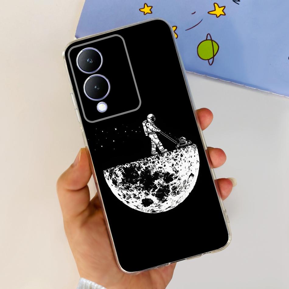 For Vivo Y17s Case 2023 Elegant Pattern Soft Silicone TPU Phone Back Cover For Vivo Y17s 4G VivoY17s Y 17S Bumper