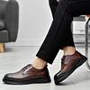 Модный бренд Высокое качество Мужская повседневная кожаная деловая обувь Удобная толстая подошва Британский стиль Мужская обувь Противоскользящая уличная обувь Оксфорды