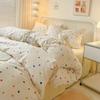 Queen Bedding Set Reactive Printed Bed Sheet Sets Washed Polyester Soft Duvet Cover Bed Sheet Pillowcase Cartoon Bedding Bed Set