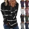 Women Loose Striped Hoodie Coats Spring Autumn Female Long Sleeve Pullover Sweatshirt YSY2024