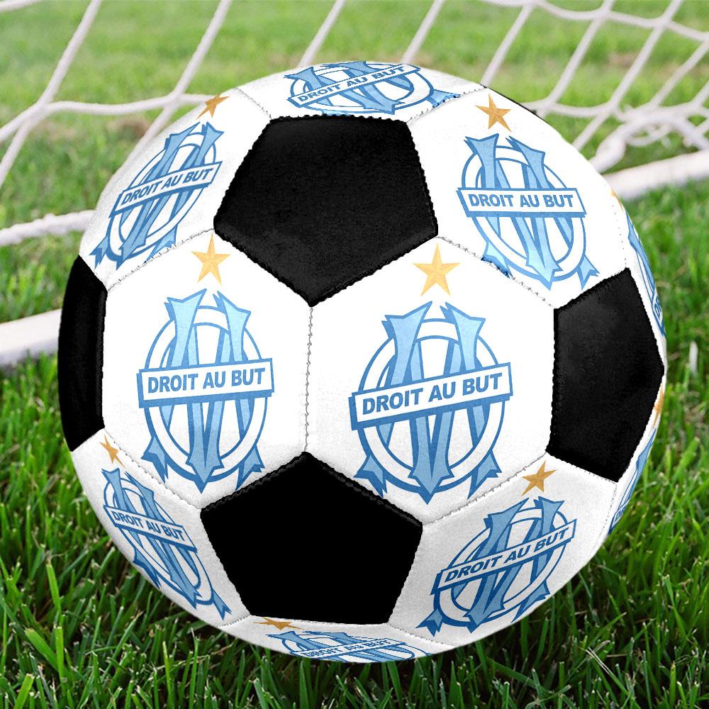 Olympique Marseille Soccer Ball Size 5 Colorful Machine Stitched PVC Competition Ready Durable High-Bounce