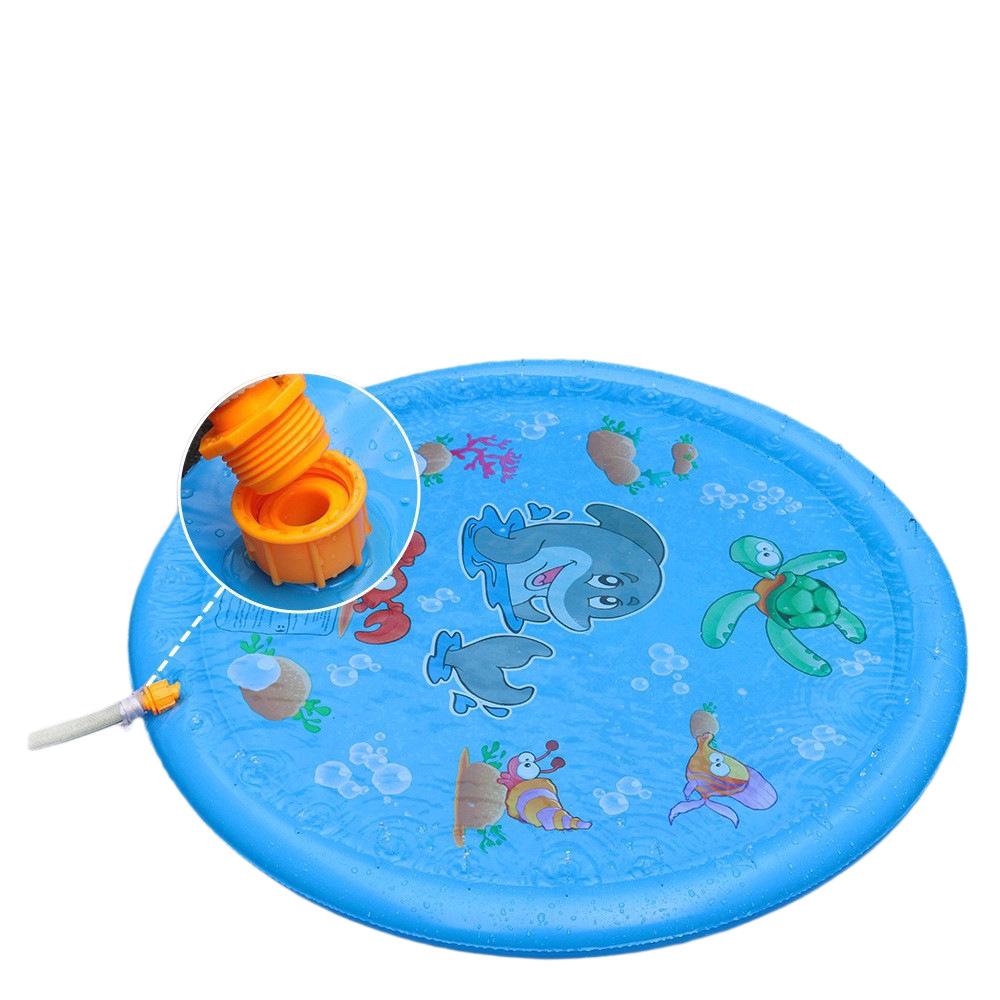 Kids Outdoor Inflatable Water Splash Mat Alphabet Sea Animals Thick Summer Play Mat