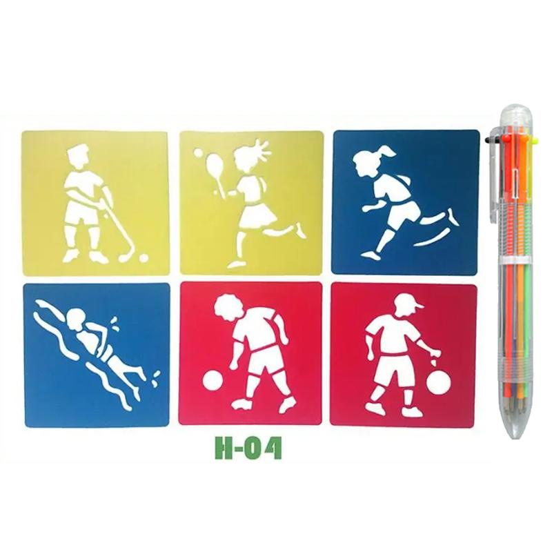 Трафареты для рисования своими руками Разные стили Моющиеся Многоразовые Шаблоны мультяшных форм для школы офиса Образовательный художественный шаблон TMZ