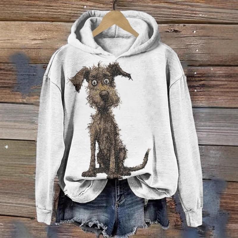 Womens 3D Animal Print Hooded Long Sleeve Sweatshirt Streetwear Casual Top