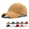 Deerskin Velvet Baseball Cap for Men Women Solid Color Peak Cap