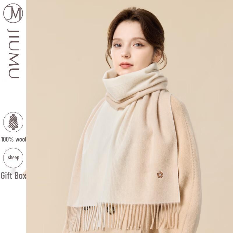 JIUMU Женский шарф из чистой шерсти
