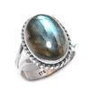 Натуральный лабрадорит драгоценный камень 925 цельное серебро ювелирное кольцо размер 6 e8m53