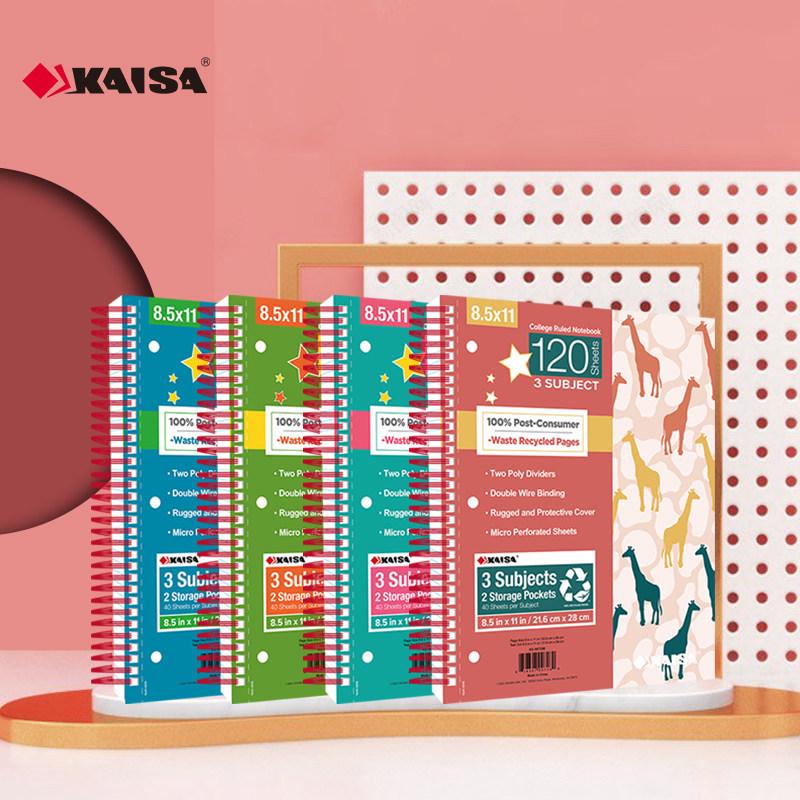 Спиральный блокнот Kaisa 'Американское вдохновение' - Разделен по секциям для колледжа и выпускных экзаменов, на кольцах