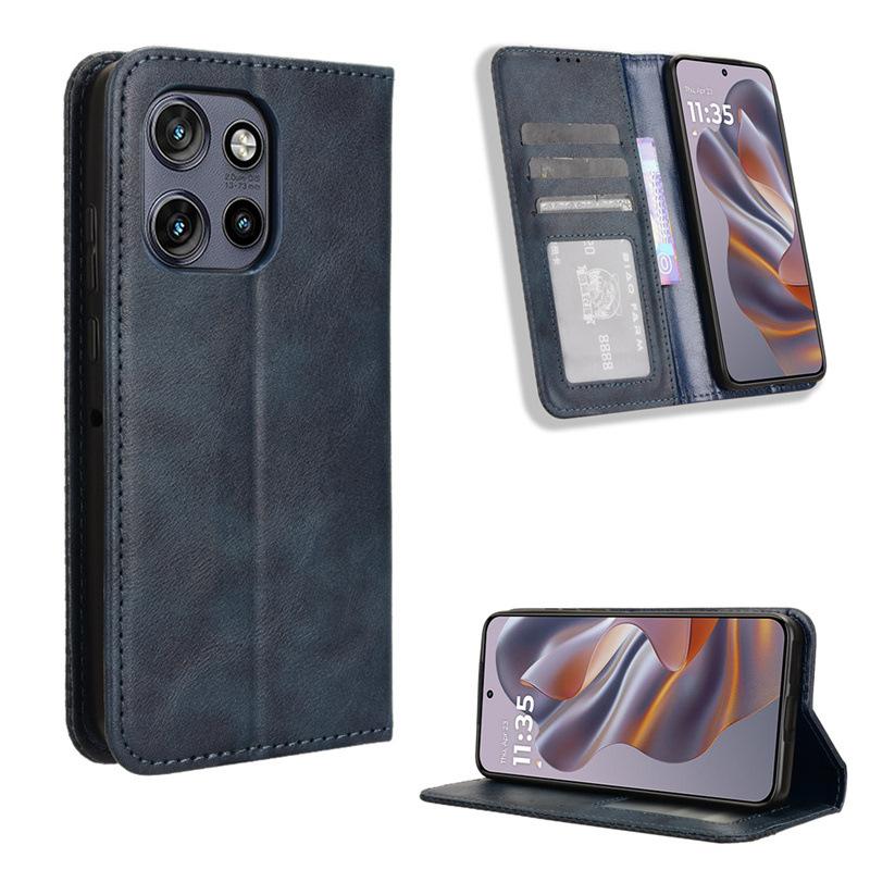 Flip Cover For Motorola Moto Edge 50 Neo Leather Case [Flip Vintage Leather] Wallet Shockproof Durable Retro Phone Case