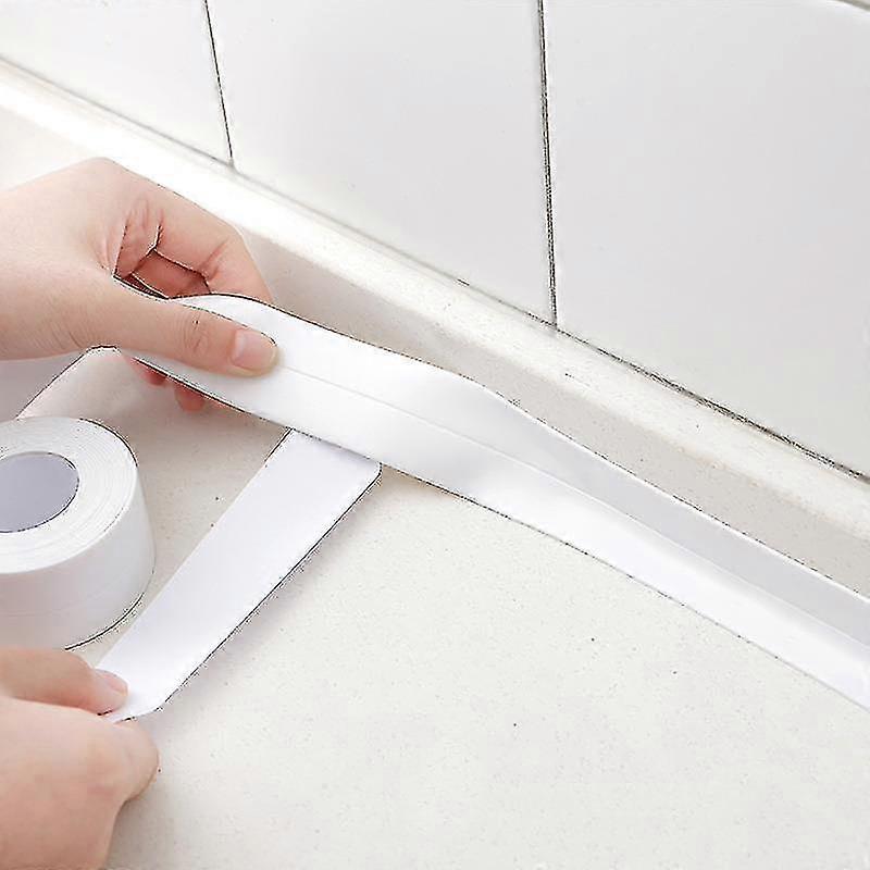 10 Feet Bathroom Shower Sink Tub Seal Tape White Pvc Self-adhesive Waterproof Wall Sticker For Bathroom Kitchen