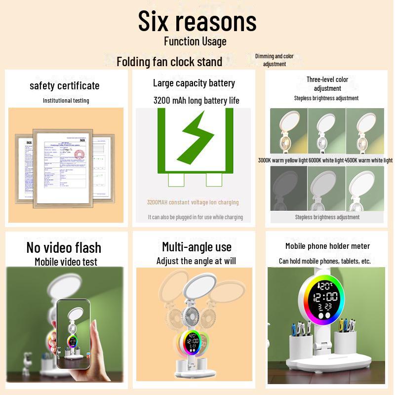 LED Dual-Purpose Study Desk Lamp: Eye Protection for Homework, Reading, Dormitory, or Bedside Use