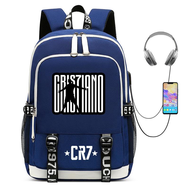 Коллекция Звезд Футбола Школьная Сумка Для Учеников Младших и Средних Классов USB Повседневный Рюкзак Для Мужчин и Женщин