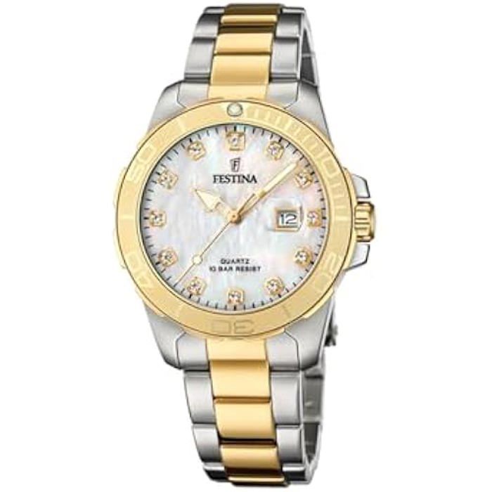 Montre Homme Festina Analogique-Numérique Quartz avec Bracelet en Argent - Sport - Etanche 5 Atm