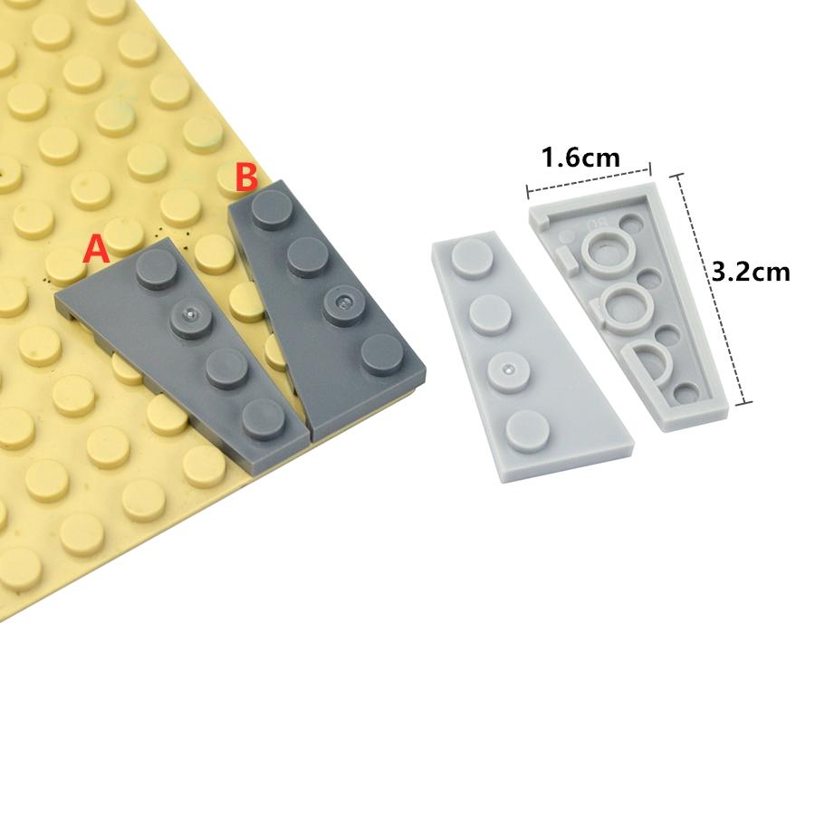 30Pcs MOC Wing Shape Wedge Plate 4 x 2 Left Right Building Blocks Puzzle Particle Bricks Toy Kid Gifts Compatible 41770 41769