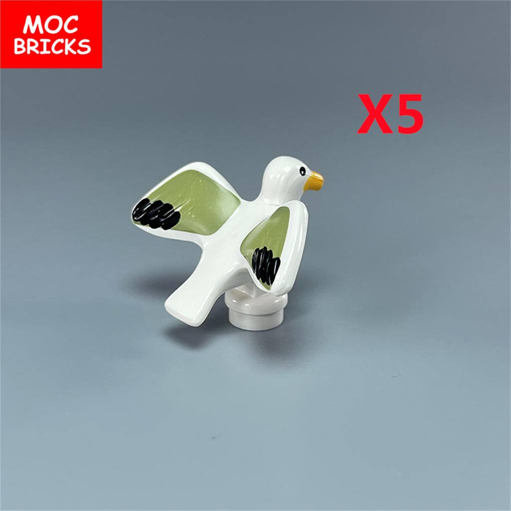 Нетоксичные Moc Кирпичи Животное Леса Джунглей Лесная Сцена Лебедь Кролик Мышь Птица Собака Сборка Строительные Блоки Детские Игрушки Пластиковая Кукла