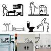 Minimalist Line Art Stickers Door Sticker Bedroom, Kitchen, Bathroom Sign Cartoon Character Design Home Decoration