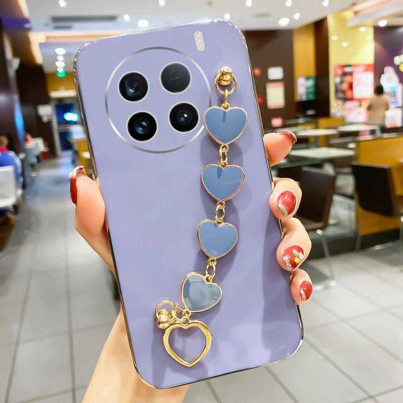 Чехол с ремешком на запястье для VIVO X100 Ultra X100S Pro X90 Pro + VIVO V30 Pro V29 V29E V27 V25 Pro, мягкий чехол-браслет