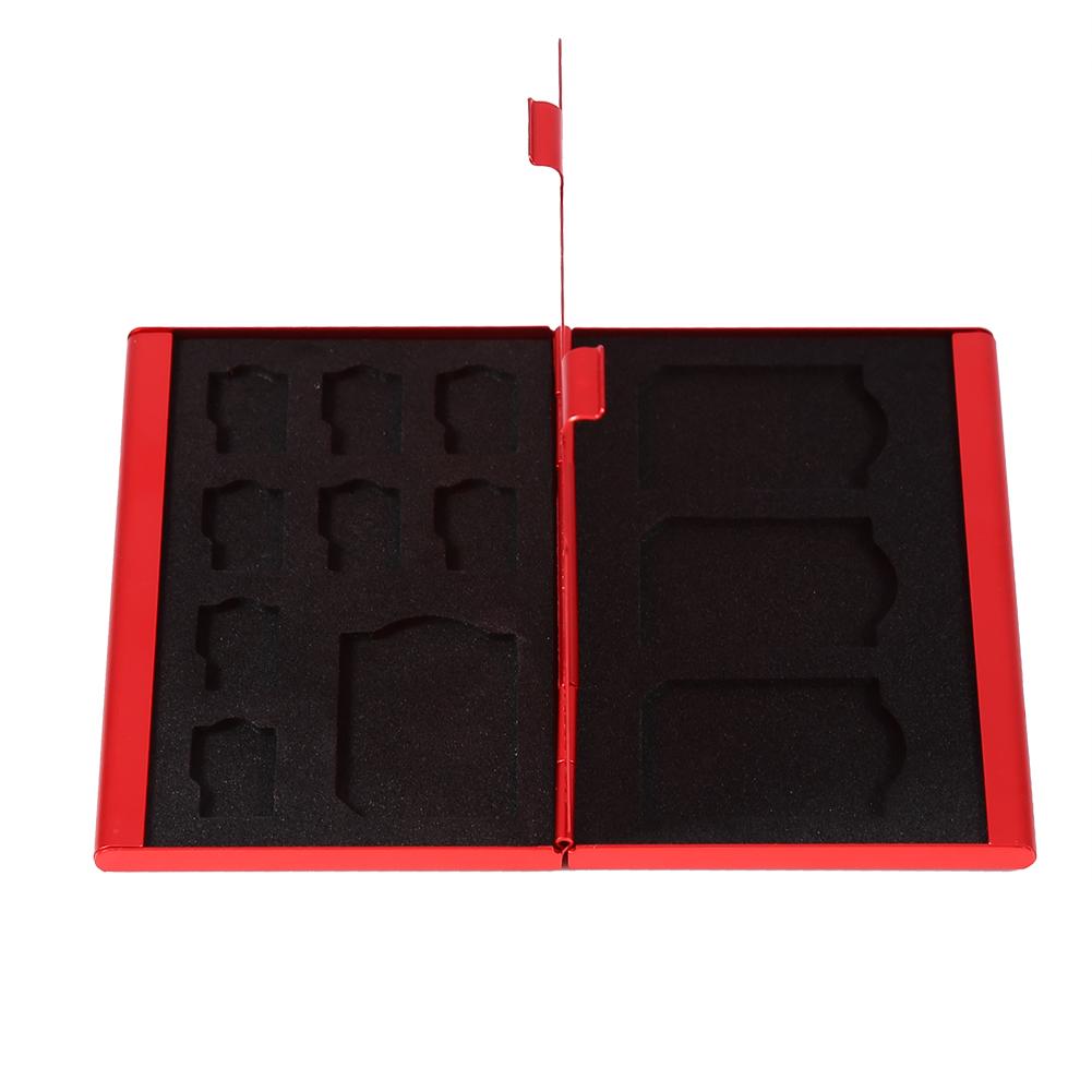 12 Slots Aluminium Box Case For Card And TF Card Holder(Black)