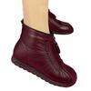 Winter Women's Cotton Shoes Imitation Leather Shoes Waterproof and Non-slip Middle-aged Mother Cotton Shoes Rabbit Wool Warm Cotton Boots