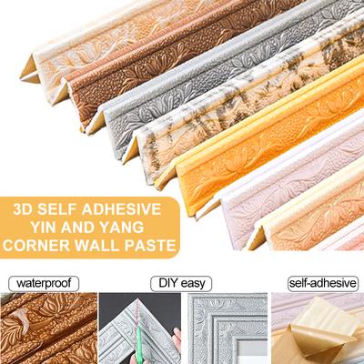 3D пенопластовые наклейки на края стены, 230 см, самоклеящиеся водонепроницаемые наклейки на плинтус, угловая линия талии, украшение дома