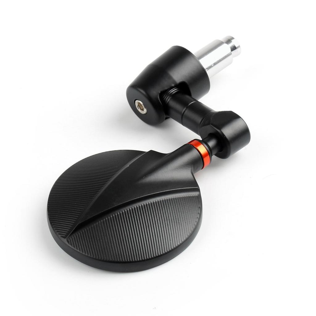 Мотоцикл Велосипед Круглые Зеркала Заднего Вида Боковые 7/8" Торцевые Универсальные Черные