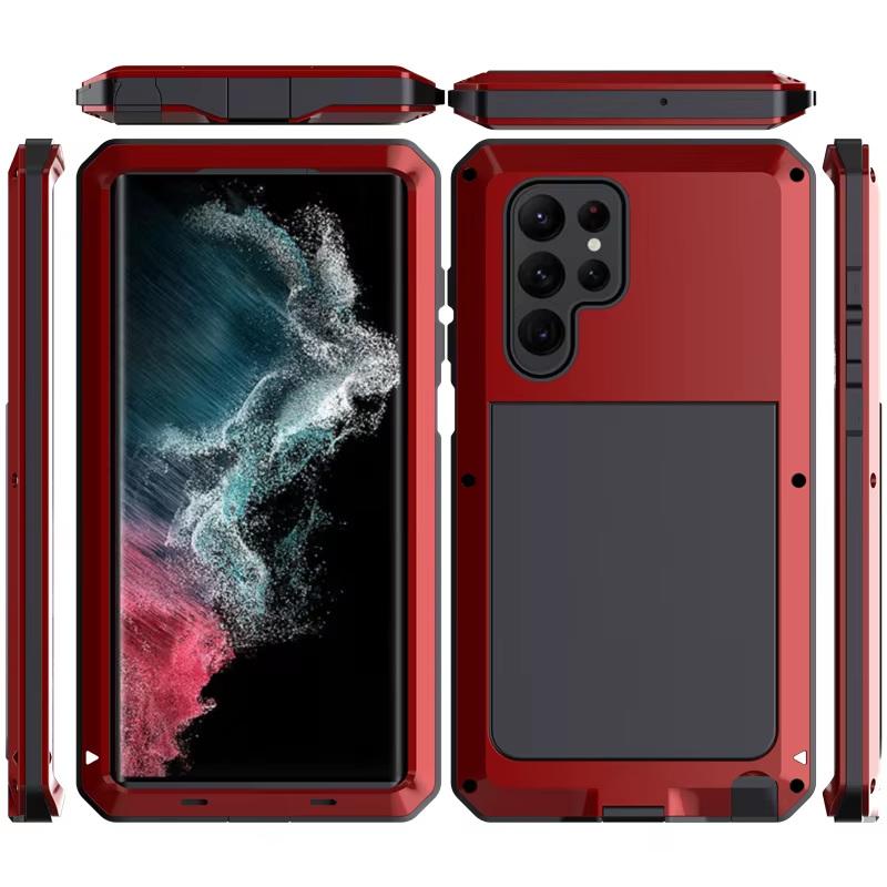 For Samsung S26 S25 S24 S23 S22 S21 + Note 20 Ultra S25 Edge Heavy Duty Protection armor Metal Aluminum Case Shockproof Cover