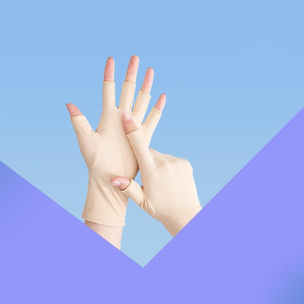 Дышащие солнцезащитные перчатки с полупальцем, перчатки из ледяного шелка, новые перчатки для покраски ногтей, лето