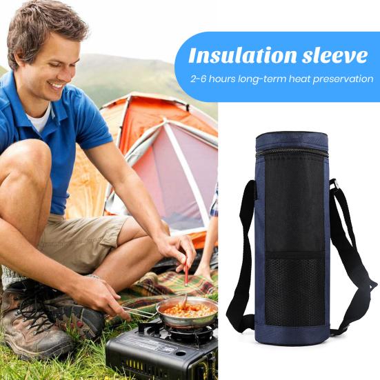 Бутылка для воды из ткани Оксфорд, круглая изоляционная крышка, складной изоляционный чехол для бутылки со льдом, изоляционный чехол для бутылки с горячей водой для пикника на открытом воздухе