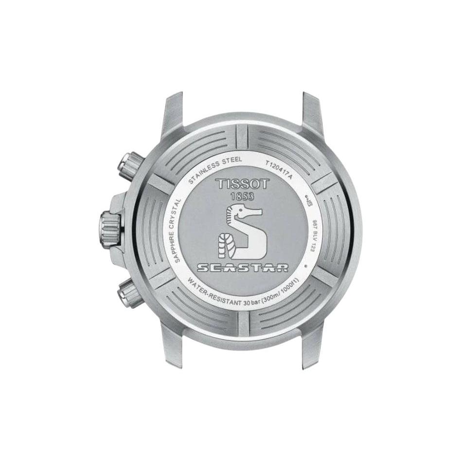 Tissot Коллекция Starfish Кварцевый механизм Мужские часы Часы 45,5 мм Черный циферблат Корпус из нержавеющей стали T120.417.11.051.01