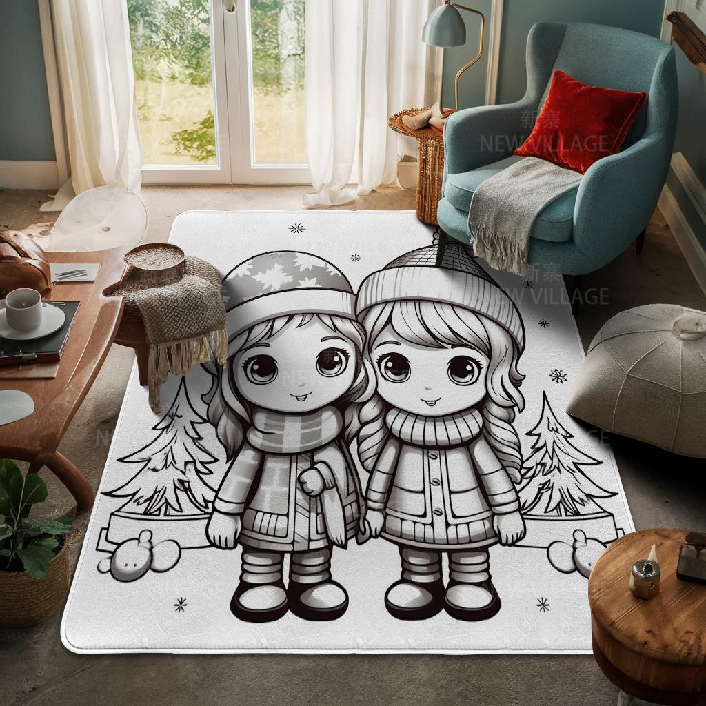 Ковер у входа в дом Домашний коврик у двери Гостиная Ванная Комната Ноги ванная комната Нескользящие коврики с водопоглощением для ванной Счастливого Рождества зима