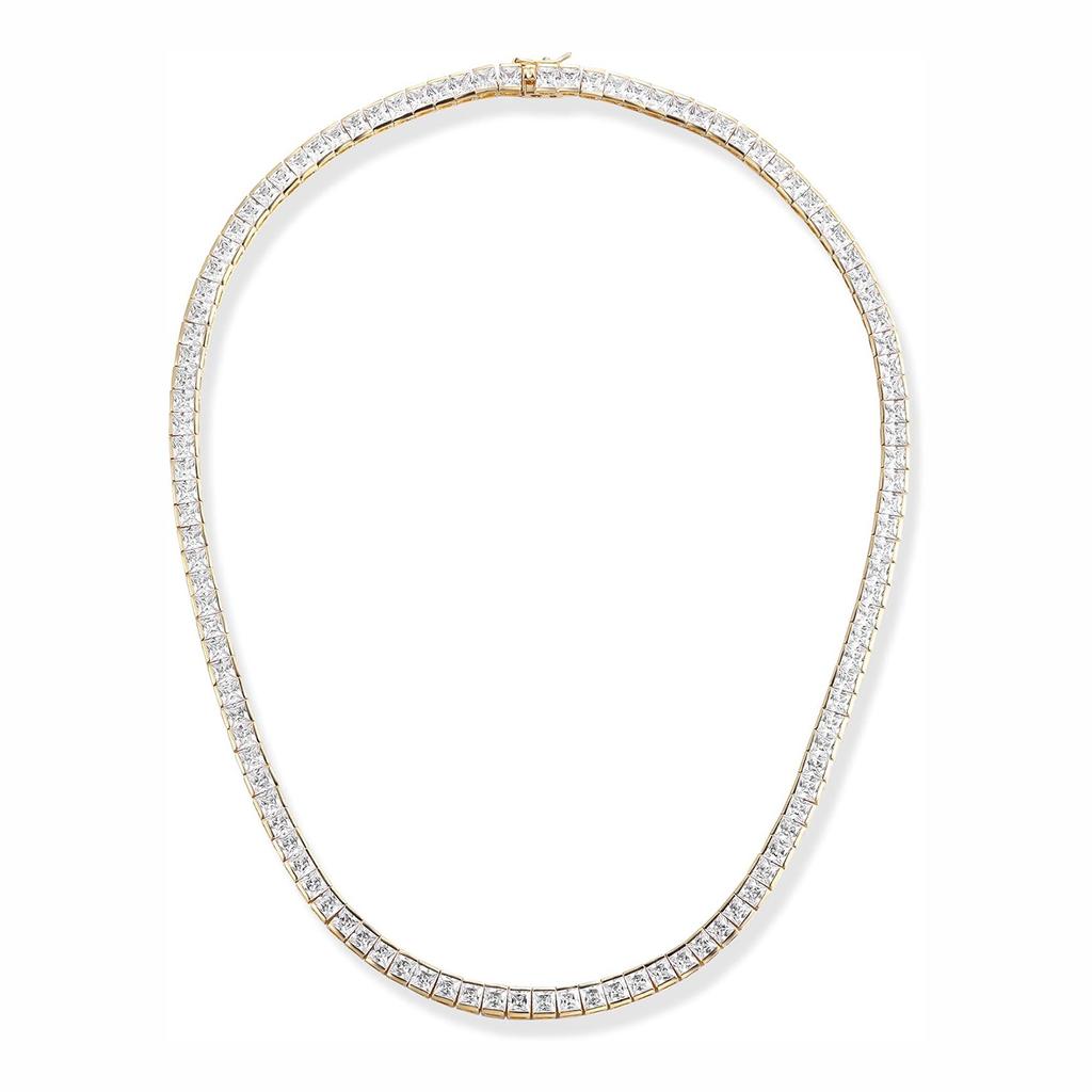 Men's New Copper Zircon Tennis Chain - 4mm*4mm Square Links Unisex Hip Hop Necklace