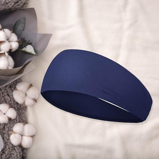 Men Sports Headband Moisture Wicking Wide Workout Headband Quick Drying Solid Color Running Cycling Sweatband Headband