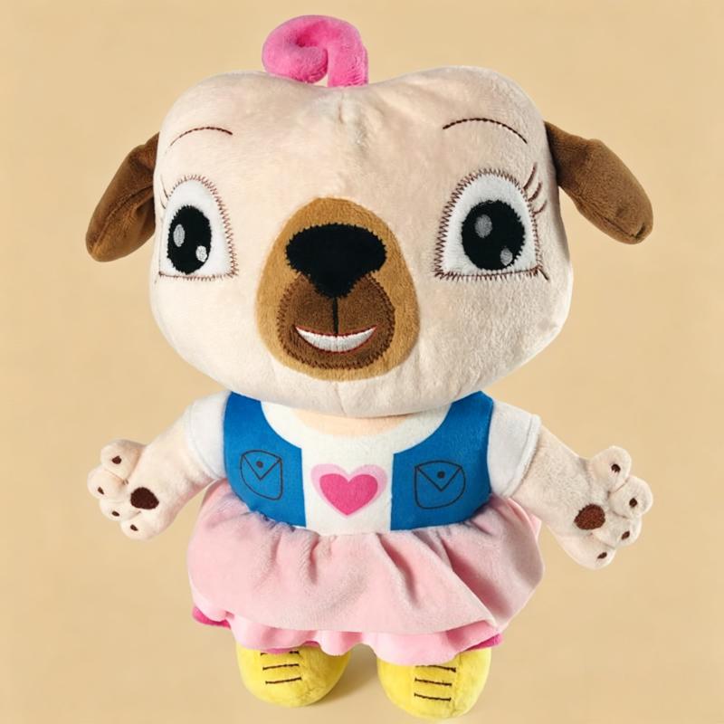 Cute Chip and Potato Plush Doll Cartoon Cute Dog Chip White Mouse Potato Soft Stuffed Toy Heart Outfit Gift Kids Fans TV Show Collectible Home Decor