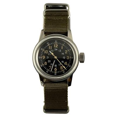 МРМВ. Мужские военные часы, винтаж типа A-17, с зеленым нейлоновым ремешком НАТО