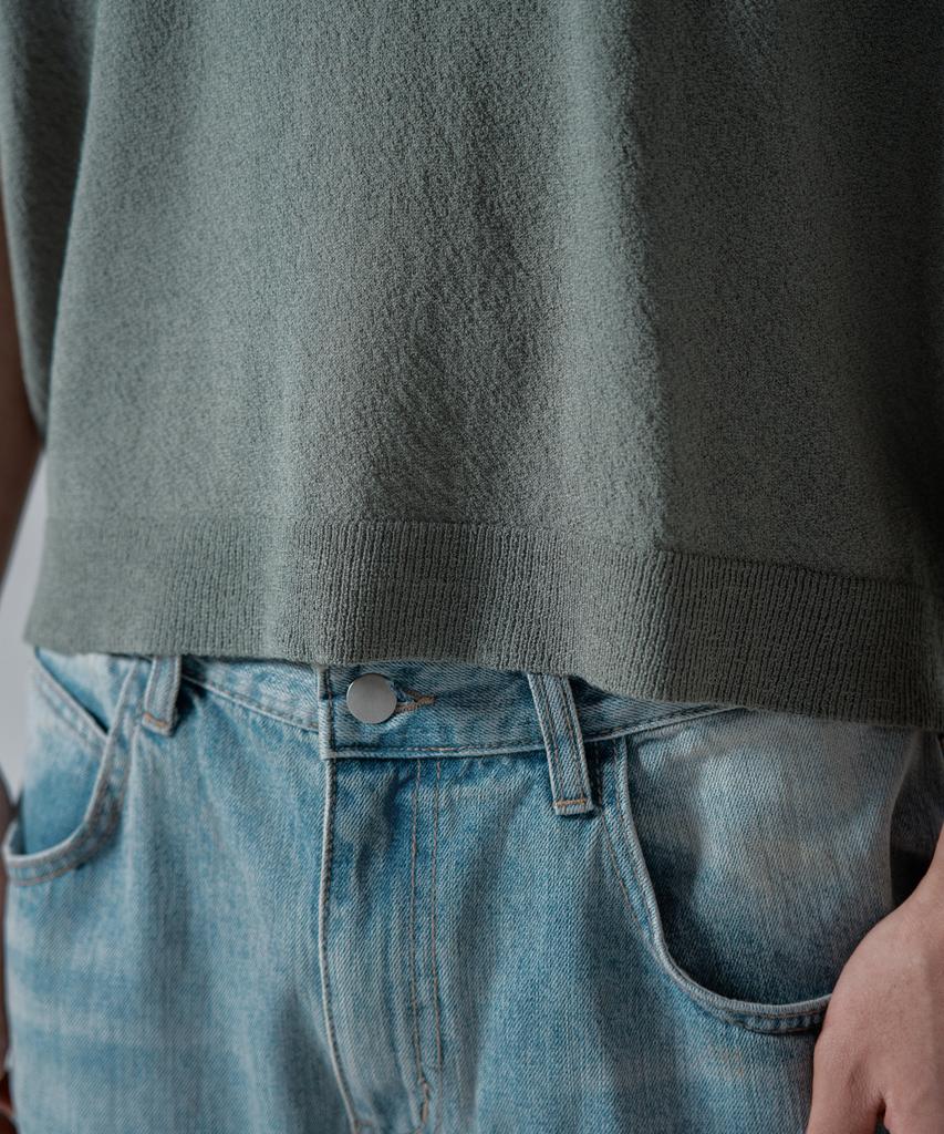 WAAR M1092 Airy Round Knit_Sage Green