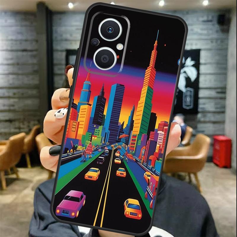 Чехол City Pop Art At Night для OPPO Reno 14F 12F 13F 15F 11 F 10 14 15 Pro 7 8 Lite OPPO Find X9 X8 X6 X5 Pro