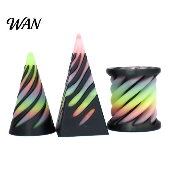 Spiral Stress Relief Toy 3Pcs 3D Printed Cone Figurine Impossible Passthrough Sculpture Vortex Thread Anxiety Reducer Illusion Mini Pyramid