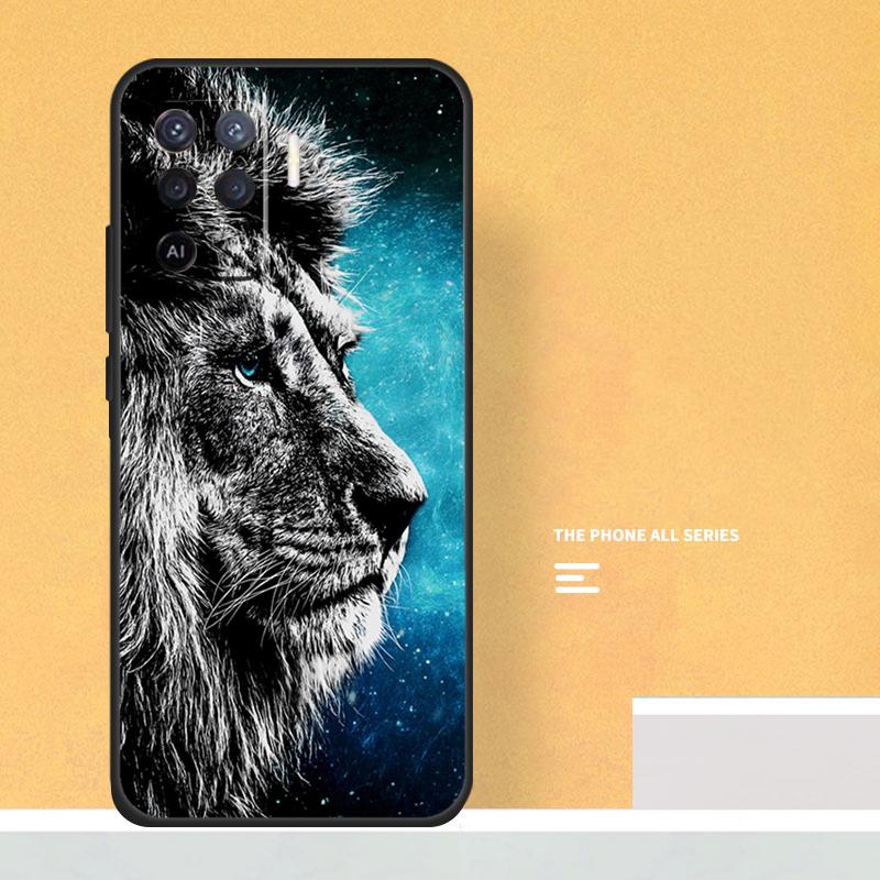 Lion Head Case For Oppo A40 A60 A80 A78 A98 A58 A38 A18 A54 A74 A94 A96 A76 A16 A15 A17 A57 A5 A6 Pro