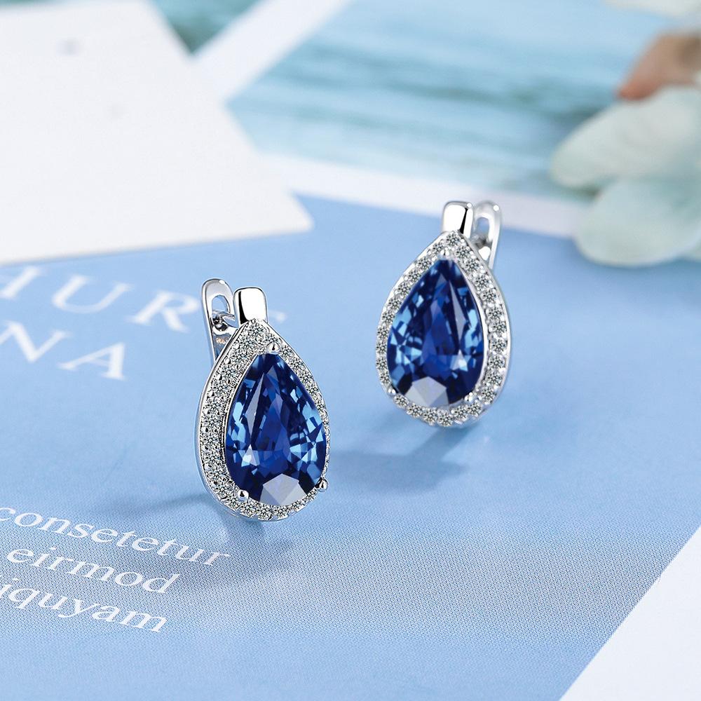 Цирконовая пряжка для ушей Модная трансграничная пряжка для ушей с каплями воды Цирконовая бижутерия для ушей