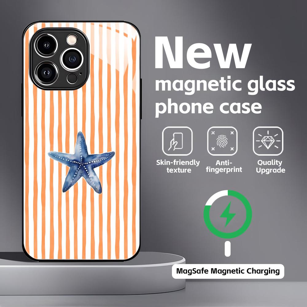 Marine life, crabs, lobsters Phone Case For iPhone17 16 15 14 13 12 11 X XR XS 8 Plus Mini Pro Max Glass Magnetic Case