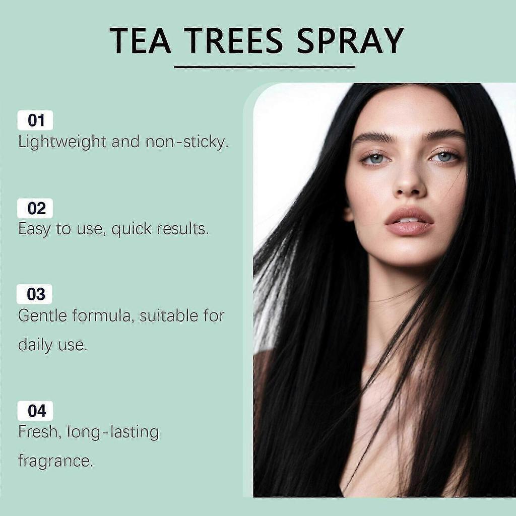 Tea Tree Oil Leave-In Conditioner Spray, Scalp Treatment for Dry, Itchy Scalp, Hydrates, Detangles & Nourishes Hair for Men & Women, Lightweight, 100m