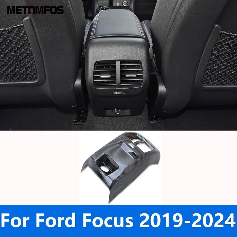 For Ford Focus - 2024 Carbon Fiber Rear Seat Air Condition Vent Outlet Cover Trim Frame Accessories Car Styling