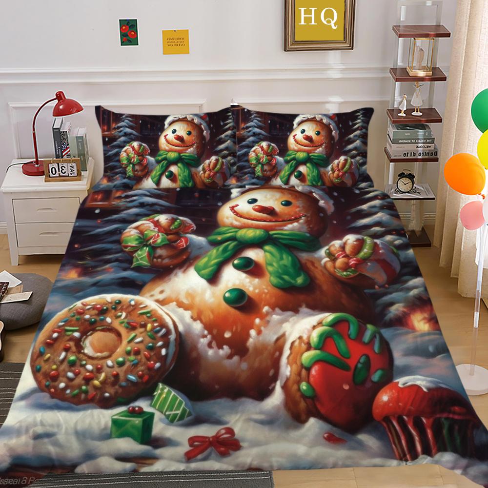 Модное рождественское одеяло с принтом размера «king-size», комплект высококачественного полиэстера для подростков, детей, домашнее постельное белье