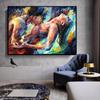 Abstract Body Graffiti Art Passion Sexy Naked Couple Posters and Prints Canvas Paintings Wall Art Pictures for Living Room Decor