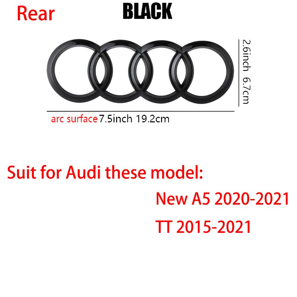 4 Rings Logo ABS Car Front Grille Hood Emblem Rear Trunk Badge Sticker Valve For Audi A3 A4 B8 8P A5 A6 A7 A8 Q2 Q3 Q5 Q7 Sline