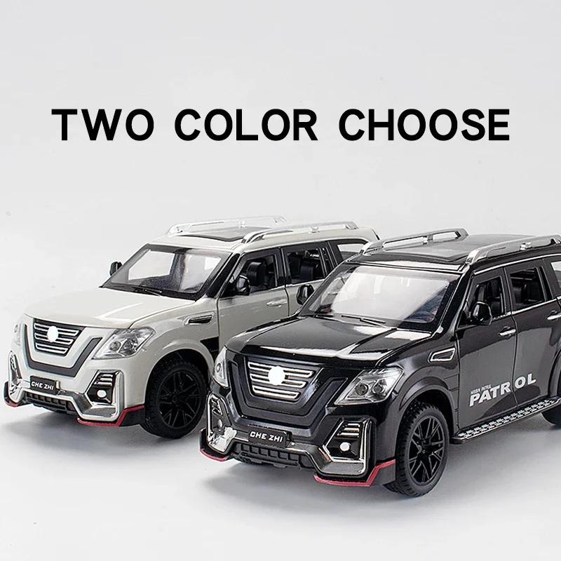 Новый 1:24 Nissan Patrol внедорожник внедорожник литой модели автомобиля игрушечная модель коллекционная железная игрушечная машинка со звуком и светом для мальчиков дети C48
