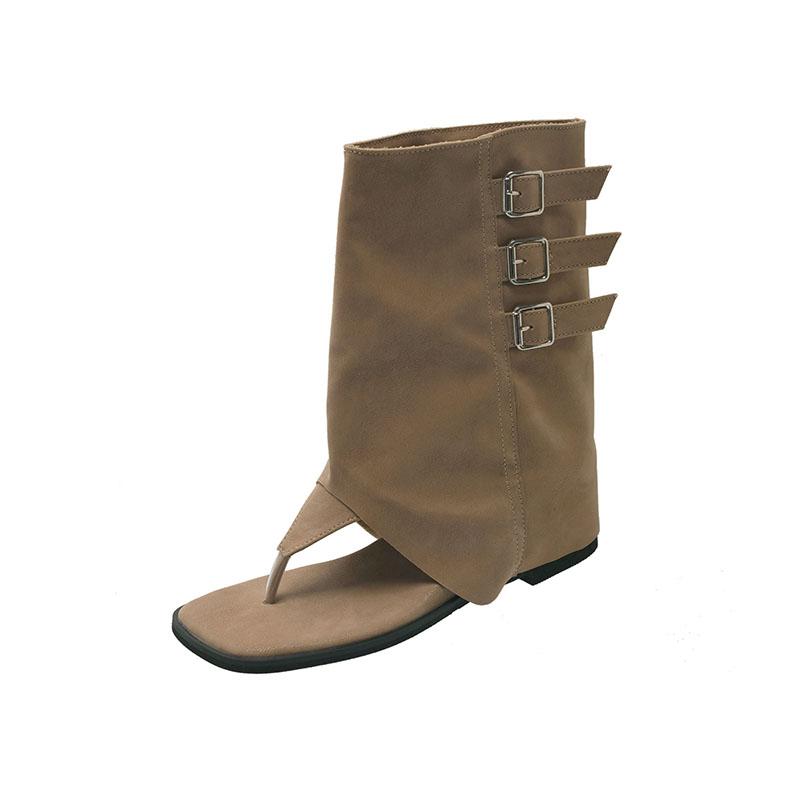 Модные зимние ботинки на скрытой платформе для женщин 2025 Новые летние модные шлепанцы с перемычкой, брюки в елочку, универсальные ботильоны