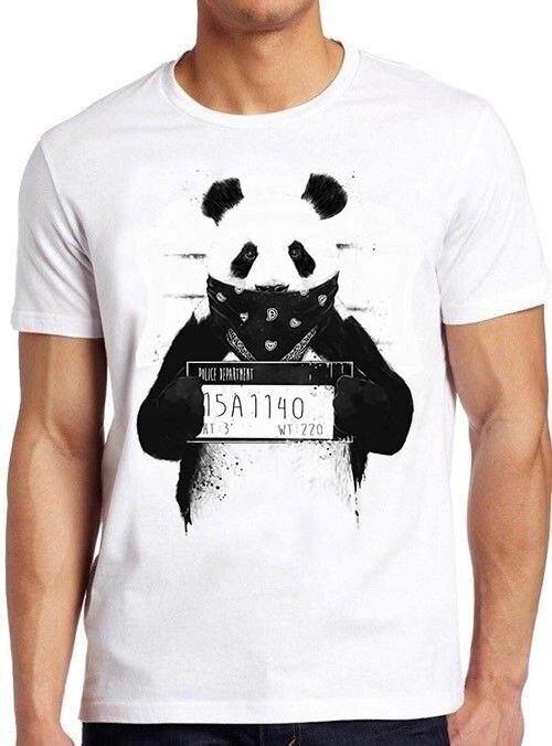 Gangsta Panda Bear Prison Mugshot Meme Funny Gift Top Tee T Shirt M922